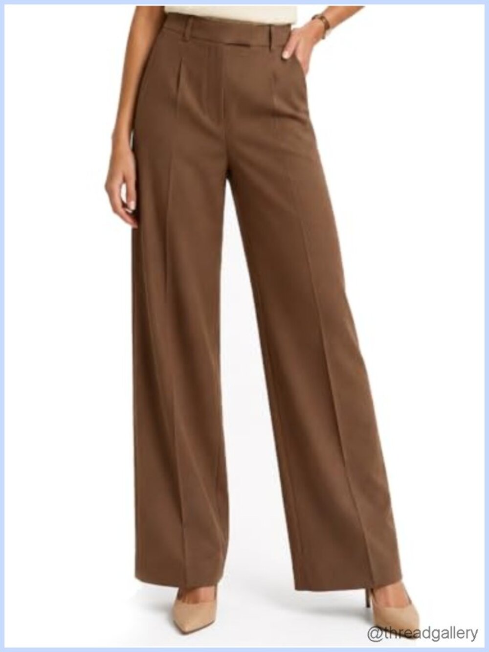 High Waisted Dress Pants Front Crease Business Casual Trousers